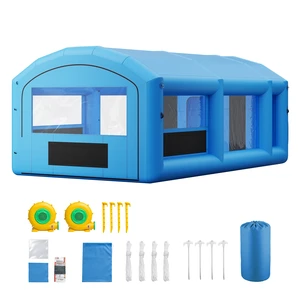 VEVOR Inflatable Paint Booth, 23 x 13 x 9 ft, Portable Spray Booth with 480W+750W Blowers, Large Filter Cotton, Changing Area, Arched Roof Painting Tent for ATV, Motorcycle, Medium Furniture, Blue VEVOR Inflatable Paint Booth, 23 x 13 x 9 ft, Portable Spray Booth with 480W+750W Blowers, Large Filter Cotton, Changing Area, Arched Roof Painting Tent for ATV, Motorcycle, Medium Furniture, Blue