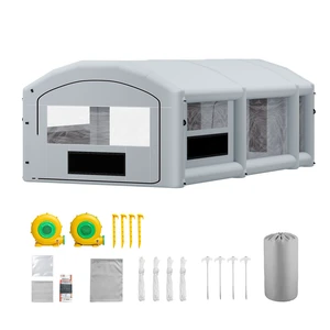 VEVOR Inflatable Paint Booth, 28 x 15 x 10 ft, Portable Spray Booth with 750W+950W Blowers, Large Filter Cotton, Changing Area, Arched Roof Painting Tent for Mid-Size Pickup, Large Furniture, Gray VEVOR Inflatable Paint Booth, 28 x 15 x 10 ft, Portable Spray Booth with 750W+950W Blowers, Large Filter Cotton, Changing Area, Arched Roof Painting Tent for Mid-Size Pickup, Large Furniture, Gray