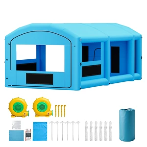 VEVOR Inflatable Paint Booth, 30 x 16 x 12 ft, Portable Spray Booth with 750W+950W Blowers, Large Filter Cotton, Changing Area, Arched Roof Painting Tent for Full-Size Pickup, Small Speedboat, Blue VEVOR Inflatable Paint Booth, 30 x 16 x 12 ft, Portable Spray Booth with 750W+950W Blowers, Large Filter Cotton, Changing Area, Arched Roof Painting Tent for Full-Size Pickup, Small Speedboat, Blue