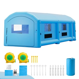 VEVOR Inflatable Paint Booth, 39 x 16 x 13 ft, Portable Spray Booth with 950W+1100W Blowers, Large Filter Cotton, Changing Area, Arched Roof Painting Tent for Heavy-Duty Pickup Truck and Van, Blue VEVOR Inflatable Paint Booth, 39 x 16 x 13 ft, Portable Spray Booth with 950W+1100W Blowers, Large Filter Cotton, Changing Area, Arched Roof Painting Tent for Heavy-Duty Pickup Truck and Van, Blue