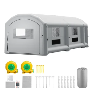VEVOR Inflatable Paint Booth, 39 x 16 x 13 ft, Portable Spray Booth with 950W+1100W Blowers, Large Filter Cotton, Changing Area, Arched Roof Painting Tent for Heavy-Duty Pickup Truck and Van, Gray VEVOR Inflatable Paint Booth, 39 x 16 x 13 ft, Portable Spray Booth with 950W+1100W Blowers, Large Filter Cotton, Changing Area, Arched Roof Painting Tent for Heavy-Duty Pickup Truck and Van, Gray