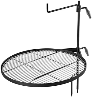 VEVOR Heavy Duty Swivel Campfire Grill, 24.4" Round Portable Camping Grill Grate, Sturdy Steel BBQ Mesh, 360° Height Adjustable Over Fire Pit with Support Rod, for Outdoor Open Flame Cooking, Black VEVOR Heavy Duty Swivel Campfire Grill, 24.4" Round Portable Camping Grill Grate, Sturdy Steel BBQ Mesh, 360° Height Adjustable Over Fire Pit with Support Rod, for Outdoor Open Flame Cooking, Black
