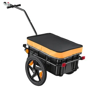 VEVOR Bike Cargo Trailer 88 lbs 2-in-1 Pushcart Heavy-Duty Bicycle Wagon, Cart with Waterproof Cover, 16-Inch Wheels, Reflectors, Carbon Steel Frame, Fits 22-28 in Bike Wheels, for Carrying Cargo VEVOR Bike Cargo Trailer 88 lbs 2-in-1 Pushcart Heavy-Duty Bicycle Wagon, Cart with Waterproof Cover, 16-Inch Wheels, Reflectors, Carbon Steel Frame, Fits 22-28 in Bike Wheels, for Carrying Cargo