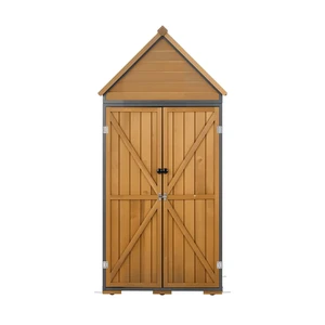 VEVOR Outdoor Storage Shed, 44.09" x 66.93" Wood & Metal Garden Tool Shed with Lockable Doors & Sloped Roof, Waterproof Outside Storage Cabinet with Shelves & Floor for Backyard Patio Lawn, Brown VEVOR Outdoor Storage Shed, 44.09" x 66.93" Wood & Metal Garden Tool Shed with Lockable Doors & Sloped Roof, Waterproof Outside Storage Cabinet with Shelves & Floor for Backyard Patio Lawn, Brown
