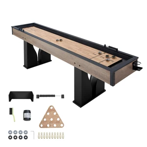 VEVOR 9 ft LED Shuffleboard Table, 2 in 1 Shuffleboard and Bowling Combo Set, Shuffle Board with LightUp Rails, Scratch-Resistant Playfield, 8 Pucks, Bowling Set, Wax, Brush, for Family Game Room VEVOR 9 ft LED Shuffleboard Table, 2 in 1 Shuffleboard and Bowling Combo Set, Shuffle Board with LightUp Rails, Scratch-Resistant Playfield, 8 Pucks, Bowling Set, Wax, Brush, for Family Game Room