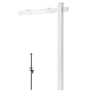VEVOR Real Estate Sign Post, 6 ft Tall, PVC Realtor Yard Sign Holder with 47 in Arm Holds up to 36 in, Easy to Install, Wind-Resistant, for Open House and Home, Yard, Road, Outdoor, White (No Signs) VEVOR Real Estate Sign Post, 6 ft Tall, PVC Realtor Yard Sign Holder with 47 in Arm Holds up to 36 in, Easy to Install, Wind-Resistant, for Open House and Home, Yard, Road, Outdoor, White (No Signs)