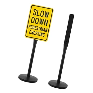 VEVOR Portable Sign Post, 2-Pack, 4 ft Tall, Metal Sign Stands with Heavy Duty Cast Iron Base, Multi-Hole Design for Easy Installation, Wind-Resistant, for Indoor and Outdoor Parking, Warning, Notice VEVOR Portable Sign Post, 2-Pack, 4 ft Tall, Metal Sign Stands with Heavy Duty Cast Iron Base, Multi-Hole Design for Easy Installation, Wind-Resistant, for Indoor and Outdoor Parking, Warning, Notice
