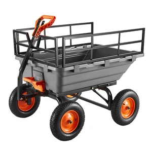 VEVOR Garden Dump Cart, 1500lbs Poly Dump Cart, 15 Cu. Ft. Garden Carts Dumps Wagon with 2-in-1 Convertible Handle, 90° Quick-Dumps Mechanism, Adjustable Handle, Yard Wagon for Plants, Soil, Crops VEVOR Garden Dump Cart, 1500lbs Poly Dump Cart, 15 Cu. Ft. Garden Carts Dumps Wagon with 2-in-1 Convertible Handle, 90° Quick-Dumps Mechanism, Adjustable Handle, Yard Wagon for Plants, Soil, Crops