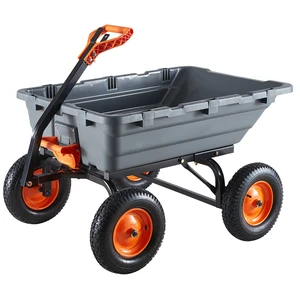 VEVOR Garden Dump Cart, 1500 lbs Poly Dump Cart, Garden Carts Dumps Wagon with 90° Quick-Dumps Mechanism, Adjustable Handle, 270° Flexible Rotating Bearings, Yard Wagon for Plants, Soil, Crops VEVOR Garden Dump Cart, 1500 lbs Poly Dump Cart, Garden Carts Dumps Wagon with 90° Quick-Dumps Mechanism, Adjustable Handle, 270° Flexible Rotating Bearings, Yard Wagon for Plants, Soil, Crops