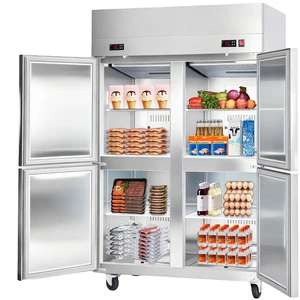 Commercial Refrigerator and Freezer Combo 48"W, 31 Cu.Ft Stainless Steel Upright Freezer/Refrigerator with 4 Doors, Auto-Defrost, 6 Adjustable Shelves, UL Certified Commercial Refrigerator and Freezer Combo 48"W, 31 Cu.Ft Stainless Steel Upright Freezer/Refrigerator with 4 Doors, Auto-Defrost, 6 Adjustable Shelves, UL Certified