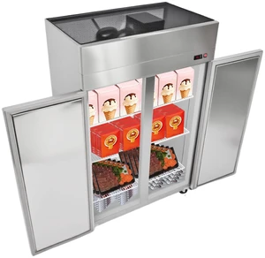 Commercial Reach-In Freezer 48" W, 33 Cu.Ft Stainless Steel Upright Freezer with Double Glass Doors, Auto-Defrost, 6 Adjustable Shelves, -11 to 14 Temp Control, UL Certified Commercial Reach-In Freezer 48" W, 33 Cu.Ft Stainless Steel Upright Freezer with Double Glass Doors, Auto-Defrost, 6 Adjustable Shelves, -11 to 14 Temp Control, UL Certified