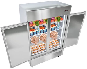 Commercial Reach-In Refrigerator 54" W, 44 Cu.Ft Stainless Steel Upright Refrigerator with Double Doors, Auto-Defrost, 8 Adjustable Shelves, 32 to 50 Temp Control, ETL Certified Commercial Reach-In Refrigerator 54" W, 44 Cu.Ft Stainless Steel Upright Refrigerator with Double Doors, Auto-Defrost, 8 Adjustable Shelves, 32 to 50 Temp Control, ETL Certified