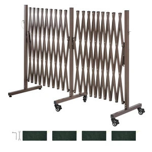 VEVOR Double Expandable Barricades, 20FT Expandable Safety Barrier, Flexible Mobile Barricade with Locking Casters, Portable Folding Security Gate Metal Traffic Fence for Patio Garden Stairway VEVOR Double Expandable Barricades, 20FT Expandable Safety Barrier, Flexible Mobile Barricade with Locking Casters, Portable Folding Security Gate Metal Traffic Fence for Patio Garden Stairway