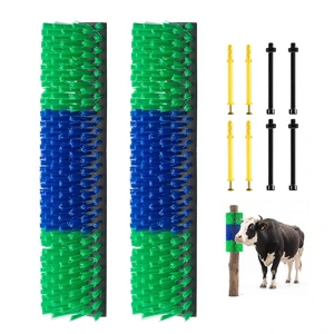 VEVOR Livestock Scratching Brush, 2PCS Goat Scratcher Brush Post with 8 Screws, 16.9" x 7.5" Cow Scratcher for Back Itch Relief, Massage Grooming Scratch Tool for Horse Cattle Sheep Pig, Green & Blue VEVOR Livestock Scratching Brush, 2PCS Goat Scratcher Brush Post with 8 Screws, 16.9" x 7.5" Cow Scratcher for Back Itch Relief, Massage Grooming Scratch Tool for Horse Cattle Sheep Pig, Green & Blue