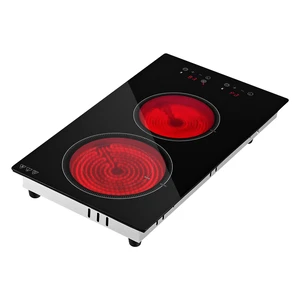 VEVOR Electric Cooktop 12inch 2 Burners Portable Stove Top 1800W 120V, Ceramic Countertop/Built-in Radiant Electric Stove, with 9 Power Levels, Timer, Child Lock, Over-Heat Guard, Touch Control VEVOR Electric Cooktop 12inch 2 Burners Portable Stove Top 1800W 120V, Ceramic Countertop/Built-in Radiant Electric Stove, with 9 Power Levels, Timer, Child Lock, Over-Heat Guard, Touch Control