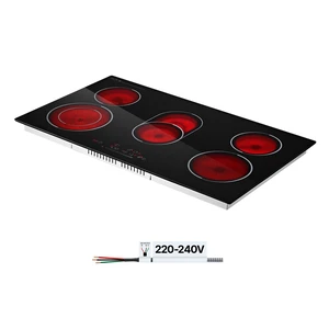 VEVOR Electric Cooktop 36inch 5 Burners Stove Top 8900W 220V No Plug, Ceramic Built-in Radiant Electric Stove , with 9 Power Levels, Timer, Child Lock, Over-Heat Guard, Touch Control VEVOR Electric Cooktop 36inch 5 Burners Stove Top 8900W 220V No Plug, Ceramic Built-in Radiant Electric Stove , with 9 Power Levels, Timer, Child Lock, Over-Heat Guard, Touch Control