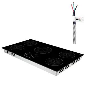 VEVOR Induction Cooktop 36in 5 Burners Built-in Electric Stove 220V 9200W, Low-Power Continuous Heating, Induction Burner for Kitchen, 9 Power Levels, LED Touch Screen, Ceramic Glass, and Child Lock VEVOR Induction Cooktop 36in 5 Burners Built-in Electric Stove 220V 9200W, Low-Power Continuous Heating, Induction Burner for Kitchen, 9 Power Levels, LED Touch Screen, Ceramic Glass, and Child Lock