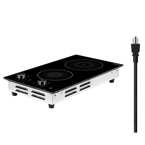 VEVOR Induction Cooktop 12in 2 Burners Built-in Electric Stove 110V 1800W, Low-Power Continuous Heating, Countertop Induction Burner, 11 Power Levels, Knob Control, Ceramic Glass, and Child Lock VEVOR Induction Cooktop 12in 2 Burners Built-in Electric Stove 110V 1800W, Low-Power Continuous Heating, Countertop Induction Burner, 11 Power Levels, Knob Control, Ceramic Glass, and Child Lock