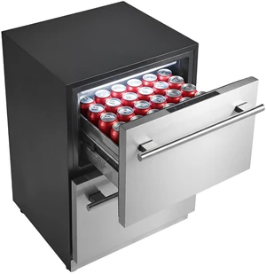 VEVOR Drawer Refrigerator with Freezer, 24 in Undercounter Fridge Freezer Combo, Beverage Cooler with 304 Stainless Steel Drawers, Freezing Section for Frozen Food, for Kitchen, Home Bar and Game Room VEVOR Drawer Refrigerator with Freezer, 24 in Undercounter Fridge Freezer Combo, Beverage Cooler with 304 Stainless Steel Drawers, Freezing Section for Frozen Food, for Kitchen, Home Bar and Game Room