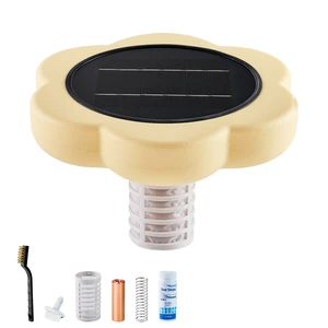 VEVOR Solar Pool Ionizer, Petal Copper Pool Ionizer Up to 45000 Gal, Floating Automatic Water Cleaner and Purifier, Chlorine Free Water, with Copper Anode, Spring, Brush and Filter for Pools & Spas VEVOR Solar Pool Ionizer, Petal Copper Pool Ionizer Up to 45000 Gal, Floating Automatic Water Cleaner and Purifier, Chlorine Free Water, with Copper Anode, Spring, Brush and Filter for Pools & Spas
