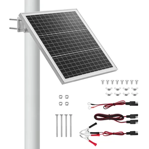 VEVOR 20W 12V Solar Panel Battery Charger, Solar Battery Trickle Charger Maintainer with Built-in Controller & 0-60° Adjustable Pole Mount Bracket, IP67 for Gate Fence Farm Lawn (Fit 1.5" - 3" Poles) VEVOR 20W 12V Solar Panel Battery Charger, Solar Battery Trickle Charger Maintainer with Built-in Controller & 0-60° Adjustable Pole Mount Bracket, IP67 for Gate Fence Farm Lawn (Fit 1.5" - 3" Poles)