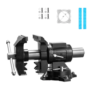 VEVOR Heavy Duty Bench Vise, 5.5" Jaw Width, Double Swivel Rotating Multi-Purpose Bench Vise, with 360° Locking Swivel Base and Head, 2.76" Throat Depth, 5" Max Jaw Opening, for Drilling Pipe Cutting VEVOR Heavy Duty Bench Vise, 5.5" Jaw Width, Double Swivel Rotating Multi-Purpose Bench Vise, with 360° Locking Swivel Base and Head, 2.76" Throat Depth, 5" Max Jaw Opening, for Drilling Pipe Cutting