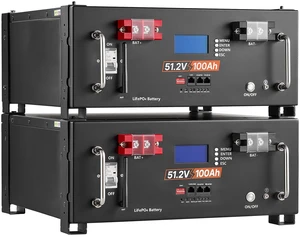 VEVOR 48V 100Ah LiFePO4 Lithium Battery, Built-in 100A BMS, 51.2V Server Rack LiFePO4 Battery with Bluetooth & Display, 5120Wh Capacity, 6000 Cycles, for Solar Energy Storage Home Backup Power, 2 Pack VEVOR 48V 100Ah LiFePO4 Lithium Battery, Built-in 100A BMS, 51.2V Server Rack LiFePO4 Battery with Bluetooth & Display, 5120Wh Capacity, 6000 Cycles, for Solar Energy Storage Home Backup Power, 2 Pack