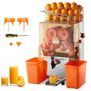 VEVOR Commercial Orange Juicer Machine, 120W Electric Orange Juice Press, Stainless Steel Orange Squeezer for 20 per Minute, Lemon Citrus Pomegranates Extractor with Water Tap, Peels Collecting Bucket VEVOR Commercial Orange Juicer Machine, 120W Electric Orange Juice Press, Stainless Steel Orange Squeezer for 20 per Minute, Lemon Citrus Pomegranates Extractor with Water Tap, Peels Collecting Bucket