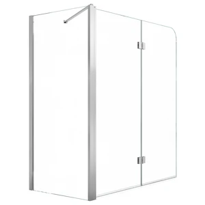 VEVOR Bathtub Shower Door 27.5"/47"W x 55"H Semi-Frameless Bi-Fold Tub Door, 1/4" Clear Tempered Glass, Easy-Clean Nano Coating, 180° Folding, 1 Fixed and 2 Foldable Panels, for Bathroom Tub, Silver VEVOR Bathtub Shower Door 27.5"/47"W x 55"H Semi-Frameless Bi-Fold Tub Door, 1/4" Clear Tempered Glass, Easy-Clean Nano Coating, 180° Folding, 1 Fixed and 2 Foldable Panels, for Bathroom Tub, Silver