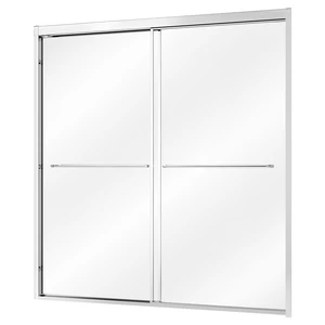 VEVOR Bathtub Shower Door 60" W x 60" H Semi-Frameless Bypass Sliding Doors, 1/4" Clear Tempered Glass, Aluminum Slim Frame, Double Sliding Tub Shower Doors with 2 Stainless Steel Handles, Silver VEVOR Bathtub Shower Door 60" W x 60" H Semi-Frameless Bypass Sliding Doors, 1/4" Clear Tempered Glass, Aluminum Slim Frame, Double Sliding Tub Shower Doors with 2 Stainless Steel Handles, Silver