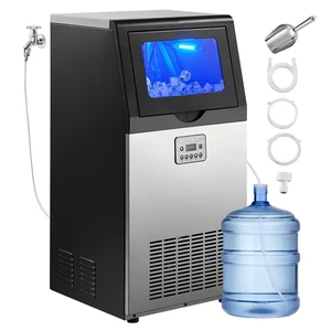 VEVOR Commercial Ice Maker Machine, 120 lbs/24h with 16-30 lbs Storage Capacity, Built-in/Freestanding/Under Counter, Stainless Steel Ice Maker with LED Display & Self-Cleaning, Home Bar Restaurant VEVOR Commercial Ice Maker Machine, 120 lbs/24h with 16-30 lbs Storage Capacity, Built-in/Freestanding/Under Counter, Stainless Steel Ice Maker with LED Display & Self-Cleaning, Home Bar Restaurant