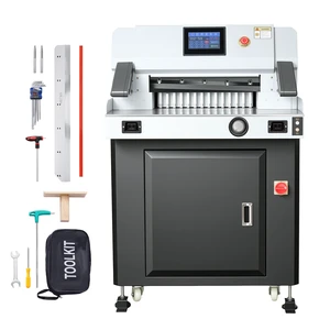 VEVOR Electric Paper Cutter, 1100W Heavy Duty Paper Cutter Machine With 20.28 in Cutting Width, 3.15 in Cutting Thickness, Electric Guillotine Trimmer with Casters and 7 in Touchscreen, for Print Shop VEVOR Electric Paper Cutter, 1100W Heavy Duty Paper Cutter Machine With 20.28 in Cutting Width, 3.15 in Cutting Thickness, Electric Guillotine Trimmer with Casters and 7 in Touchscreen, for Print Shop