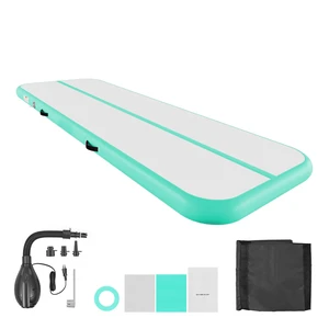 VEVOR Inflatable Gymnastics Air Mat 10 ft Training Mats w/ Electric Pump, 4 inches Thick Sturdy Tumble Track, Tumbling Mat for Home Use/Gym/Outdoor/Yoga/Cheerleading/Beach/Park/Water, Mint Green VEVOR Inflatable Gymnastics Air Mat 10 ft Training Mats w/ Electric Pump, 4 inches Thick Sturdy Tumble Track, Tumbling Mat for Home Use/Gym/Outdoor/Yoga/Cheerleading/Beach/Park/Water, Mint Green