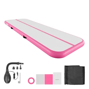 VEVOR Inflatable Gymnastics Air Mat 10 ft Training Mats w/ Electric Pump, 4 inches Thick Sturdy Tumble Track, Tumbling Mat for Home Use/Gym/Outdoor/Yoga/Cheerleading/Beach/Park/Water, Pink VEVOR Inflatable Gymnastics Air Mat 10 ft Training Mats w/ Electric Pump, 4 inches Thick Sturdy Tumble Track, Tumbling Mat for Home Use/Gym/Outdoor/Yoga/Cheerleading/Beach/Park/Water, Pink