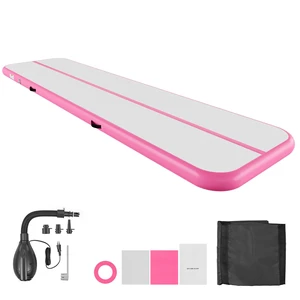 VEVOR Inflatable Gymnastics Air Mat 13 ft Training Mats w/ Electric Pump, 4 inches Thick Sturdy Tumble Track, Tumbling Mat for Home Use/Gym/Outdoor/Yoga/Cheerleading/Beach/Park/Water, Pink VEVOR Inflatable Gymnastics Air Mat 13 ft Training Mats w/ Electric Pump, 4 inches Thick Sturdy Tumble Track, Tumbling Mat for Home Use/Gym/Outdoor/Yoga/Cheerleading/Beach/Park/Water, Pink