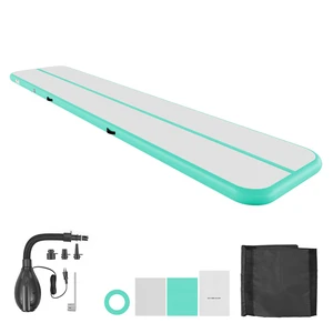 VEVOR Inflatable Gymnastics Air Mat 16.4 ft Training Mats w/ Electric Pump, 4 inches Thick Sturdy Tumble Track, Tumbling Mat for Home Use/Gym/Outdoor/Yoga/Cheerleading/Beach/Park/Water, Mint Green VEVOR Inflatable Gymnastics Air Mat 16.4 ft Training Mats w/ Electric Pump, 4 inches Thick Sturdy Tumble Track, Tumbling Mat for Home Use/Gym/Outdoor/Yoga/Cheerleading/Beach/Park/Water, Mint Green