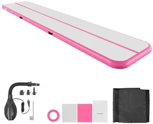 VEVOR Inflatable Gymnastics Air Mat 16.4 ft Training Mats w/ Electric Pump, 4 inches Thick Sturdy Tumble Track, Tumbling Mat for Home Use/Gym/Outdoor/Yoga/Cheerleading/Beach/Park/Water, Pink VEVOR Inflatable Gymnastics Air Mat 16.4 ft Training Mats w/ Electric Pump, 4 inches Thick Sturdy Tumble Track, Tumbling Mat for Home Use/Gym/Outdoor/Yoga/Cheerleading/Beach/Park/Water, Pink