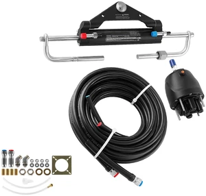 VEVOR Hydraulic Steering Kit 150HP Hydraulic Outboard Steering System 20 ft, Marine Boat Steering System, 2.5 MPa Helm Pump, Two-Way Lock Cylinder, 20 Feet High-Strength Hoses, for Single-Engine Use VEVOR Hydraulic Steering Kit 150HP Hydraulic Outboard Steering System 20 ft, Marine Boat Steering System, 2.5 MPa Helm Pump, Two-Way Lock Cylinder, 20 Feet High-Strength Hoses, for Single-Engine Use