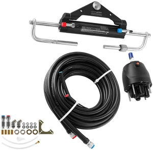 VEVOR Hydraulic Steering Kit 150HP Hydraulic Outboard Steering System 24 ft, Marine Boat Steering System, 2.5 MPa Helm Pump, Two-Way Lock Cylinder, 24 Feet High-Strength Hoses, for Single-Engine Use VEVOR Hydraulic Steering Kit 150HP Hydraulic Outboard Steering System 24 ft, Marine Boat Steering System, 2.5 MPa Helm Pump, Two-Way Lock Cylinder, 24 Feet High-Strength Hoses, for Single-Engine Use