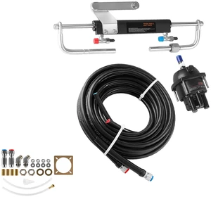 VEVOR Hydraulic Steering Kit 90HP Hydraulic Outboard Steering System 24 ft, Marine Boat Steering System, 2.5 MPa Helm Pump, Two-Way Lock Cylinder, 24 Feet High-Strength Hoses, for Single-Engine Use VEVOR Hydraulic Steering Kit 90HP Hydraulic Outboard Steering System 24 ft, Marine Boat Steering System, 2.5 MPa Helm Pump, Two-Way Lock Cylinder, 24 Feet High-Strength Hoses, for Single-Engine Use