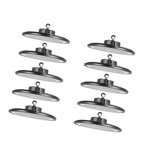 VEVOR 10 Pack LED High Bay Lights 5000K 150W 21000LM Super Bright UFO Light, Warehouse Shop Use, IP65 Waterproof, 100-277V Wide Voltage, Aluminum Alloy, for Workshop Factory Gym Garage Barn, Black VEVOR 10 Pack LED High Bay Lights 5000K 150W 21000LM Super Bright UFO Light, Warehouse Shop Use, IP65 Waterproof, 100-277V Wide Voltage, Aluminum Alloy, for Workshop Factory Gym Garage Barn, Black