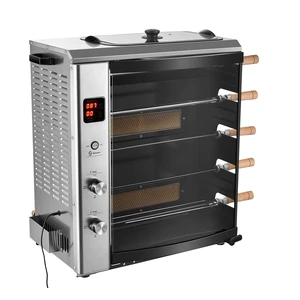VEVOR Countertop Vertical Oven Brazilian Flame 5 Auto Rotating Skewers, for Steak, Fish, Lamb Leg, Outdoor Gas Heating Rotisserie Shawarma Machine, Meat Kebab Grill, with Curved Glass Door VEVOR Countertop Vertical Oven Brazilian Flame 5 Auto Rotating Skewers, for Steak, Fish, Lamb Leg, Outdoor Gas Heating Rotisserie Shawarma Machine, Meat Kebab Grill, with Curved Glass Door
