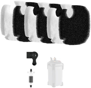 VEVOR Aquarium Filter Media Pads, 6 PCS Replacement with Impeller for CF800, Canister Floss Replacement for Fish Tank, Zirconia Impeller Shaft, 3 Black Polyurethane Foam & 3 White Polyester Fiber Pads VEVOR Aquarium Filter Media Pads, 6 PCS Replacement with Impeller for CF800, Canister Floss Replacement for Fish Tank, Zirconia Impeller Shaft, 3 Black Polyurethane Foam & 3 White Polyester Fiber Pads