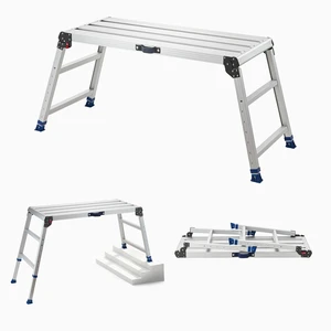 VEVOR Folding Work Platform, Adjustable Height 23-34.5 in, 40 x 18 in Aluminum Step Stool, 500 lbs Load Capacity, Heavy Duty Non-Slip Platform Ladder, Portable Work Bench for Painting, Maintenance VEVOR Folding Work Platform, Adjustable Height 23-34.5 in, 40 x 18 in Aluminum Step Stool, 500 lbs Load Capacity, Heavy Duty Non-Slip Platform Ladder, Portable Work Bench for Painting, Maintenance