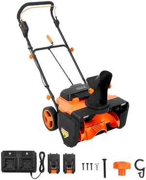 VEVOR Electric Snow Blower 40V 20" Battery-Powered Cordless Snow Thrower, for Driveway Patio Deck, Includes 2 x 4Ah Batteries & Charger, 20 ft Throw Distance, 180° Adjustable Chute, and LED Light VEVOR Electric Snow Blower 40V 20" Battery-Powered Cordless Snow Thrower, for Driveway Patio Deck, Includes 2 x 4Ah Batteries & Charger, 20 ft Throw Distance, 180° Adjustable Chute, and LED Light