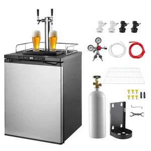 VEVOR Beer Kegerator, Dual Tap Home Draft Beer Dispenser for Ball Lock, Full Size Keg Refrigerator with 5lbs CO2 Tank, Hold 2 Sixth / 2 Slim / 3 Ball lock keg, 162L VEVOR Beer Kegerator, Dual Tap Home Draft Beer Dispenser for Ball Lock, Full Size Keg Refrigerator with 5lbs CO2 Tank, Hold 2 Sixth / 2 Slim / 3 Ball lock keg, 162L
