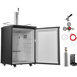 VEVOR Beer Kegerator, Single Tap Draft Beer Dispenser, Full Size Keg Refrigerator With Shelf, CO2 Tank(No Gas), Drip Tray & Rail, 23°F- 82.4°F Temperature Control, 162L, Silver VEVOR Beer Kegerator, Single Tap Draft Beer Dispenser, Full Size Keg Refrigerator With Shelf, CO2 Tank(No Gas), Drip Tray & Rail, 23°F- 82.4°F Temperature Control, 162L, Silver