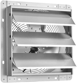 VEVOR 12 Inch Shutter Exhaust Fan Wall Mounted 1347 CFM Automatic Louvers, Sturdy Steel Housing, Low Noise, AC Motor, Ventilation and Cooling for Attic, Garage, Barn, Greenhouse, Workshop, Silver VEVOR 12 Inch Shutter Exhaust Fan Wall Mounted 1347 CFM Automatic Louvers, Sturdy Steel Housing, Low Noise, AC Motor, Ventilation and Cooling for Attic, Garage, Barn, Greenhouse, Workshop, Silver