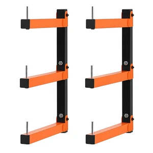 VEVOR Lumber Rack, 3-Tier 2-Pack 110 lbs per Tier, Foldable Wood Storage, Wall-mounted for Garages, Workshops, Warehouse, Basement, Heavy-Duty Cantilever Arms, Locking Pins, Steel, Orange & Black VEVOR Lumber Rack, 3-Tier 2-Pack 110 lbs per Tier, Foldable Wood Storage, Wall-mounted for Garages, Workshops, Warehouse, Basement, Heavy-Duty Cantilever Arms, Locking Pins, Steel, Orange & Black