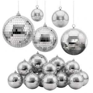 VEVOR Mirror Disco Ball 3.2" 4" 6" 8" 12" 17-Pack Balls with Hanging Ring, for Party Home Decoration Stage Props DJ Dance Club, 2 Mirror Tile Sizes, Reflects Light, Wedding Birthday Decor, Silver VEVOR Mirror Disco Ball 3.2" 4" 6" 8" 12" 17-Pack Balls with Hanging Ring, for Party Home Decoration Stage Props DJ Dance Club, 2 Mirror Tile Sizes, Reflects Light, Wedding Birthday Decor, Silver